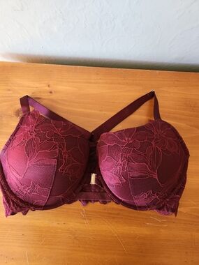 NWOT Auden 38DD Burgundy Lace Underwire Bra